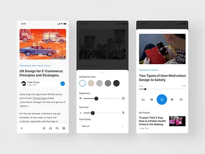 Pocket app - redesign app clean concept design figma minimal player re design reader ui ux