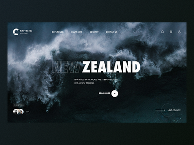 Camptravel – Website black clean concept desktop figma grid minimal new zealand travel typography ui ux web website