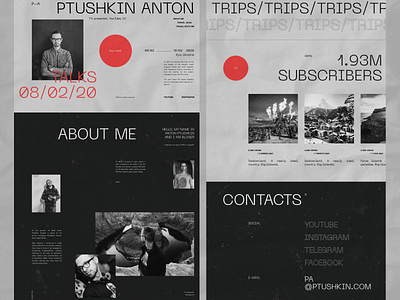 Anton Ptushkin - website black clean concept desktop figma grid minimal ui ux web