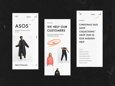 Asos - concept website black clean concept e commerce fashion figma minimal ui ux web