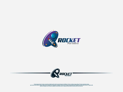 Rocket partners one 01 01 drawing gradient illustration illustrator logo rocket space