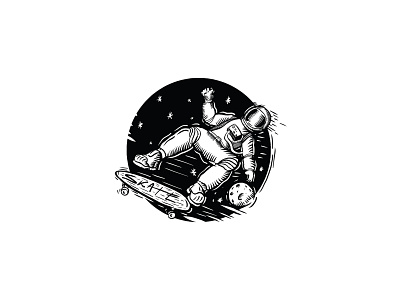 skate adobe fresco astronaut illustration skate skateboard space wacom wacom cintiq