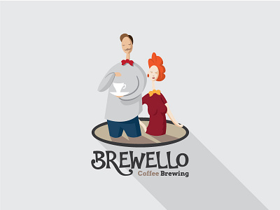 Brewello coffee drawing illustration logo vector
