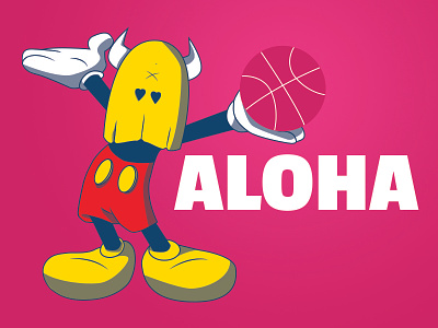 Messing Around with colors aloha basketball horns illustration mask mickey mouse repitition
