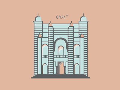 Opera 1851 architecture illustration opera tbilisi