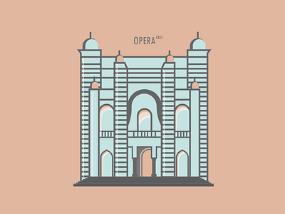 Opera 1851 architecture illustration opera tbilisi