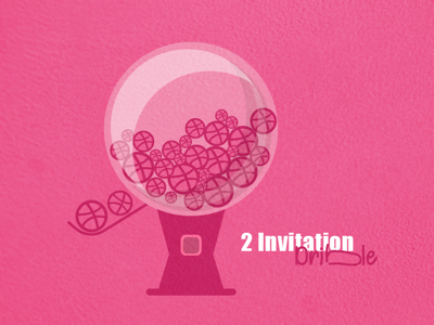 Invitation 2 dribbble illustration invitation pink
