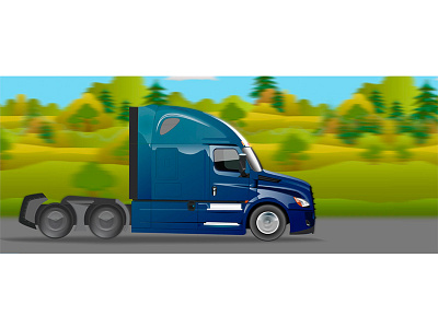 Lorry design illustration lorry road view