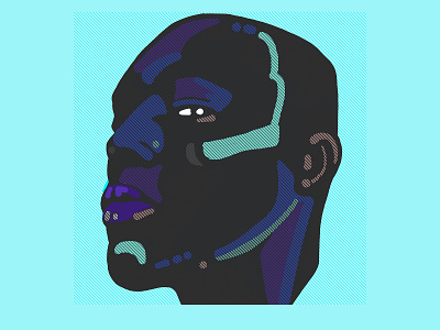 Neon face blue face graphic graphicdesign head illustration neon portrait silhouette silkscreen