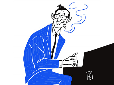 Jazz Musician art cartoon comic art illustration jazz lineart musician retro vintage