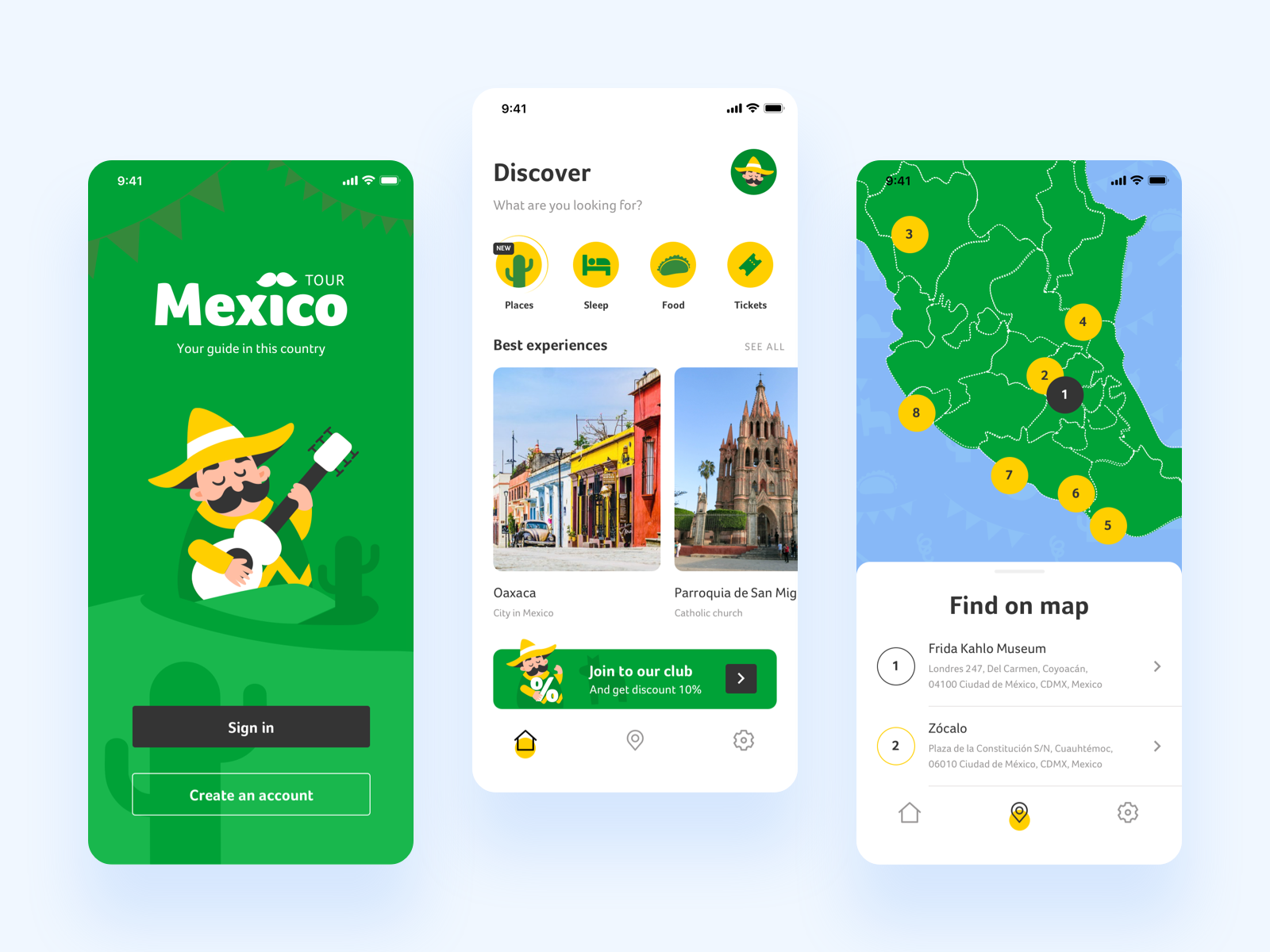 Traveling App for Mexico by Tatiana Masliak on Dribbble