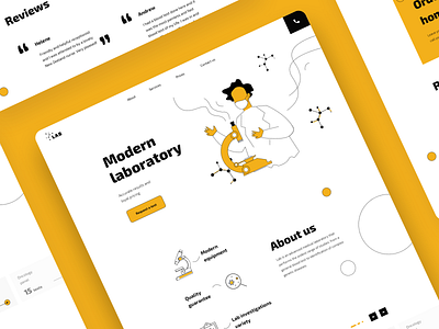 Website for laboratory health illustration laboratory medicine site vector web design