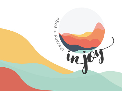 In Joy Logo brand design branding bright colors colorful colorful design design graphic design identity illustration illustrator joy logo logo design therapy typography yoga yoga logo