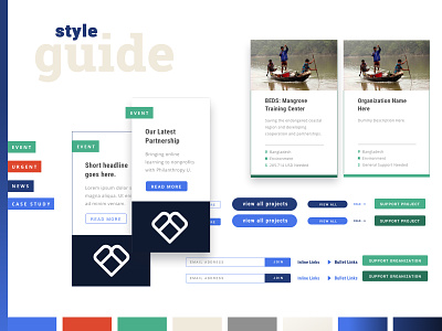 Give2Asia: Initial Style Guide card design style guide ui design web design