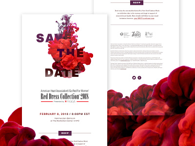 Save The Date Email Invitation communication design email email design email graphics event design graphic design invitation invitation design photoshop purple red save the date white space