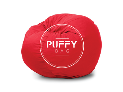 Puffy Bag logo | bean bag chair bag bean chair logo minimal