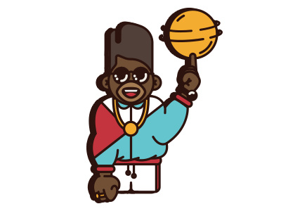 Ball is life basketball character color design dude fashion illustration vector