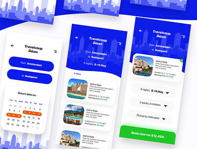 Travel App Design - Easy booking in 3 steps app blue book booking car cart design ios modern travel travel agency travel app traveling travelling ui ux