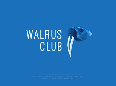Walrus Club Logo ice logo logo design walrus
