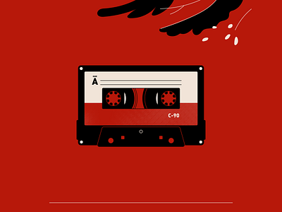 Cassette cassette dots flat illustration illustration art illustrations illustrator line red retro vector