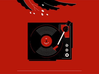 Vinyl dots flat illustration illustration art illustrator line music red vector