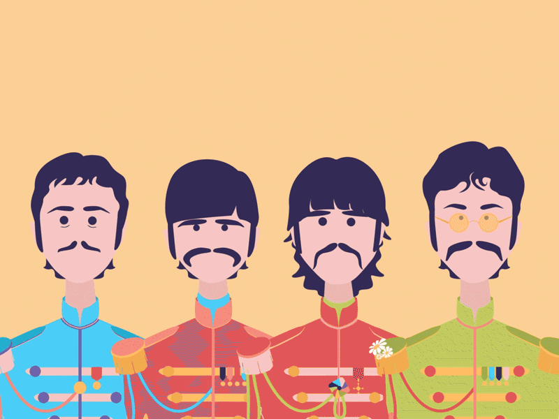 Sgt Pepper 2d 60s animation beatles design george harrison illustration john lennon paul mccartney ringo sgt pepper the beatles