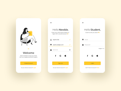 Sign Up | e-Learning App app dailyui dailyuichallenge design interfacedesign layout exploration ui uidesign uiux userinterface ux