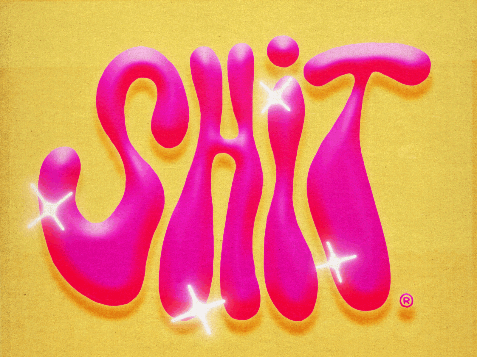 Sh*t 2d art animation art artwork colors design fuchsia letters pink shine shining shit yellow