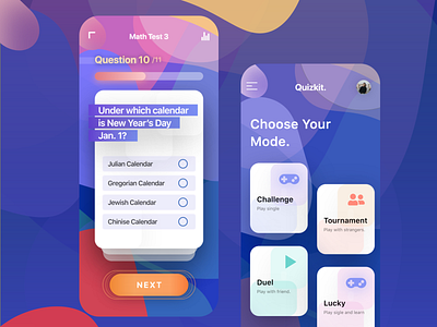 Quiz App UI game ui mobile mobile app mobile app design mobile design mobile ui question quiz quiz app quiz game ui ui design uidesign