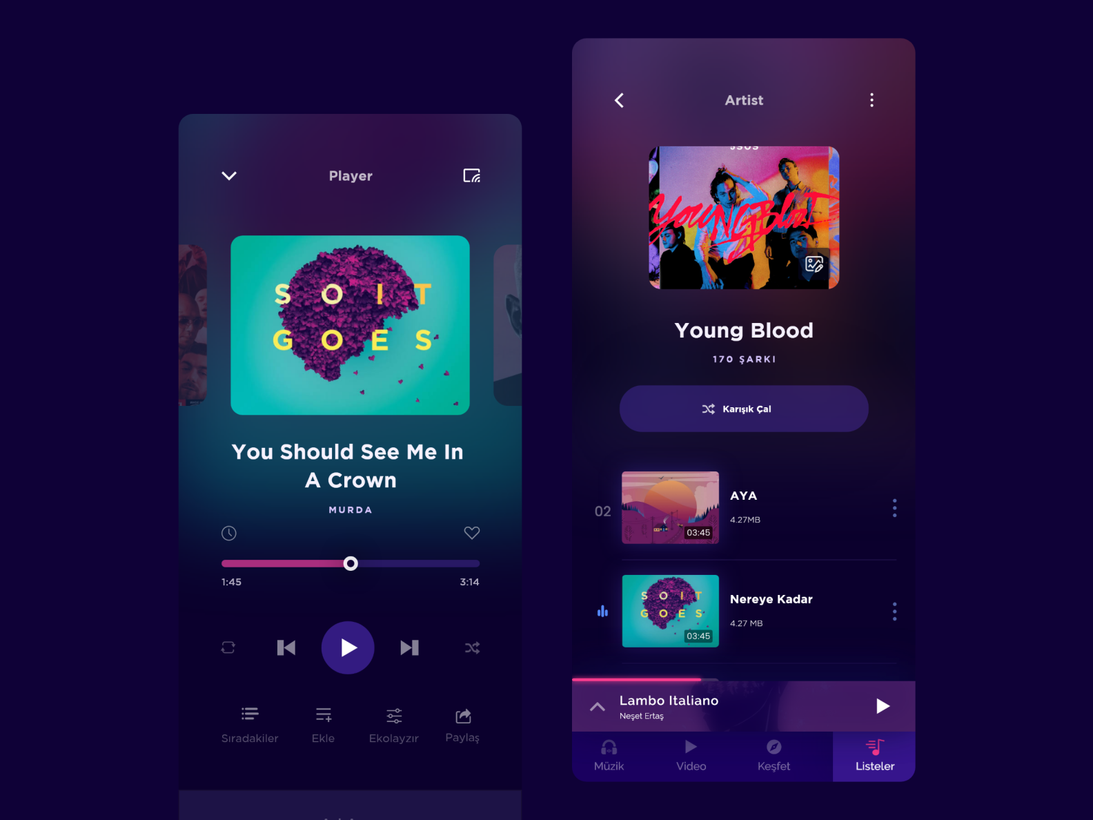 Player UI by Oğuz bülbül on Dribbble