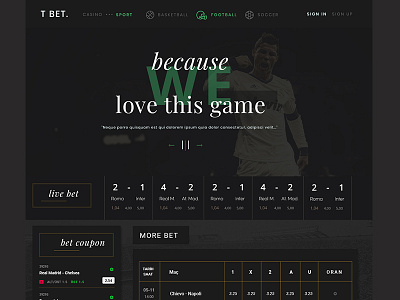 Betting UI bet betting ui betting web design soccer