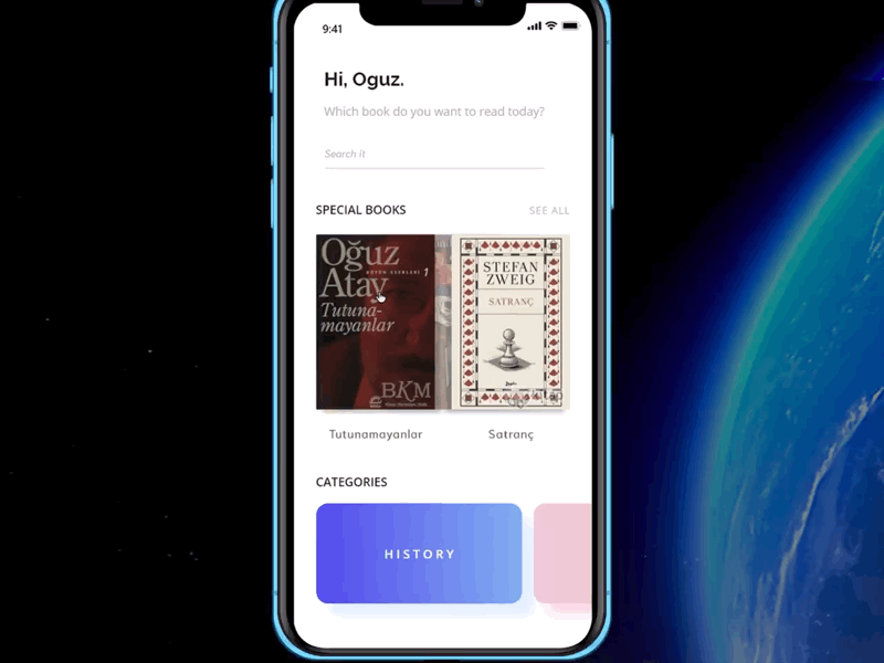 Book App Concept book app ebook reader app