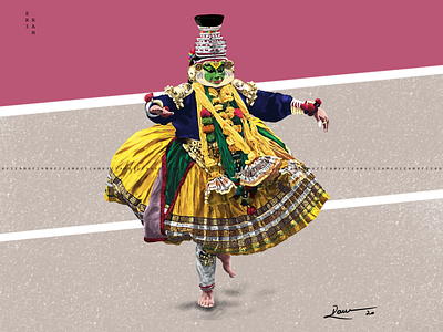 My illustration of Kathakali dance.