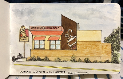 Dunkin Donut illustration watercolor