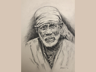 My Pencil Sketch of Sai Baba