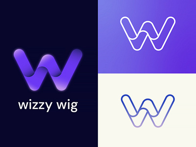 Wizzy Wig Logo branding design gradient graphic design logo logo design recruitment w web3
