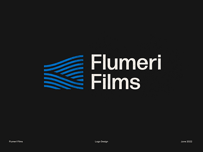 Flumeri Films Logo branding design film film logo graphic design icon identity logo logo design movie river texture type water