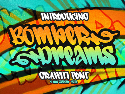 Bomber Dreams - Graffiti font branding design font fonts graffiti handlettering lettering logo type mural muralist typography