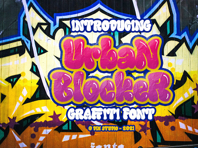 Urban Blocker - Graffiti font branding design fonts graffiti font handlettering lettering logo logo type mural font script typography