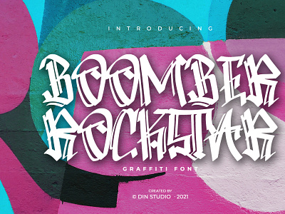 Boomber Rockstar- Graffiti font branding design font fonts graffiti font handlettering lettering logo type mural font typography