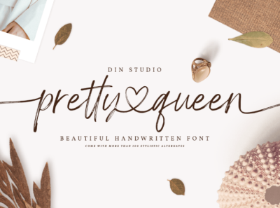 Pretty queen - Handwritten font branding font fonts handlettering handwrritten font lettering logo type script script font signature font typography