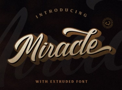 Miracle - Modern logo font branding design display font font fonts handlettering lettering logo type script font signature font typography