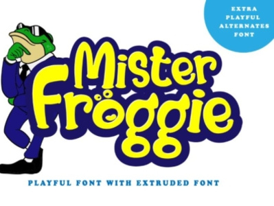 Mister froggie - Funny Font branding cartoon design font fonts funny font handlettering icon illustration kids font lettering sweet font typography