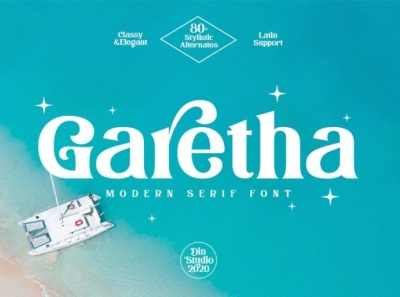 Garetha - Modern serif font branding design display font fonts icon logo logo type typography ui