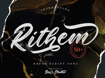 Rithem - Handwritten brush font branding brush brush font font fonts handlettering lettering logo type script font typography