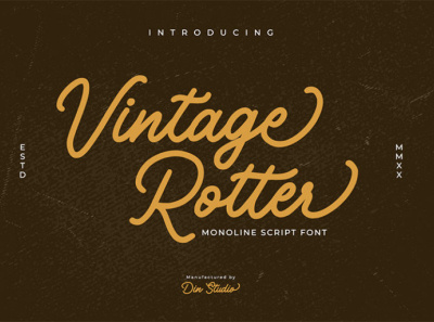 Vintage Rotter - Monoline script font branding design font fonts handlettering lettering logo type script font signature font typography