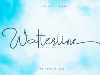 Watterline - Signature Font branding fonts handlettering icon lettering logo logo type script script font signature font