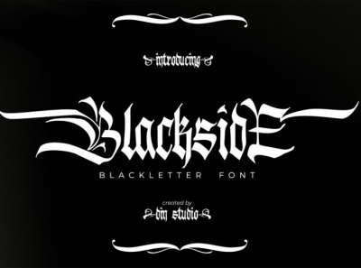Blackside - Blackletter font blackletter branding design font fonts handlettering icon lettering logo logo type tattoo