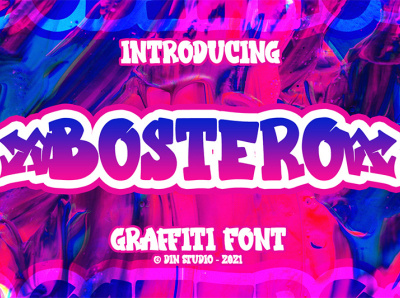 BOSTERO - Graffiti Font branding design font fonts graffiti graffiti font handlettering illustration lettering logo logo type murall murall font typography