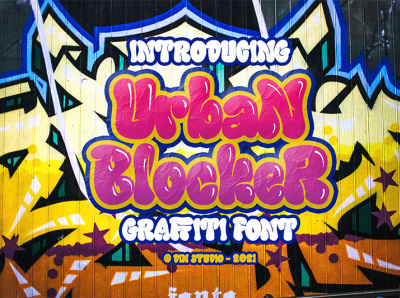 Urban Blocker - Modern Graffiti Font branding design font fonts graffiti graffiti font handlettering illustration lettering logo logo type murall murall font typography